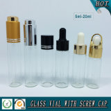 5ml-20ml Clear Cosmetic Glass Tubular Bottles with Different Lid