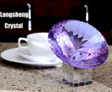 More Faceted Crystal Glass Diamond with Base for Table Home Decoration