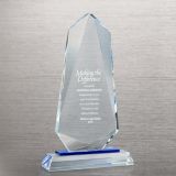 Tower Crystal Trophy with Sky Blue Accent (#74485)