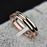 Titanium Steel Rose Gold Anti-Allergy Smooth Simple Wedding Couples Ring