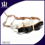 Leather Cuff Chain Bracelet Ob102