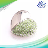Promotional Gift Metal Heart Shape Jewelry Diamond USB Flash Drive, Crystal Heart Flash Memory USB Stick