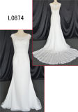 Chiffon Mix Lace Strap Wedding Dress Mermaid