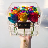 Wholesale Yageli Crystal Acrylic Flower Box Roses Box