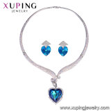 Set-33 Xuping Crystals From Swarovski Love Heart 925 Sterling Silver Color Jewelry Sets, Luxury Gold Jewellery