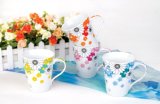 Four Color Little Flower Porcelain Coffee Mug