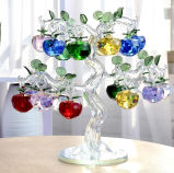 Beautiful Christmas Gift Crystal Apple with Tree