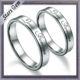 Fashion Top Quality Simple Solid Silver Engagement Ring for Gift