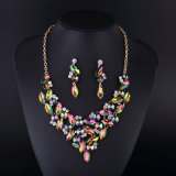 Fashion Silver Plated Colorful Crystal Diamond Lady's Necklace