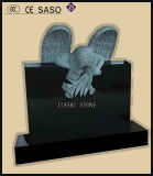 American Design Carved Angel Gravestone Absolute Black Granite Heart Shaped