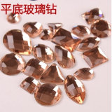 Champagne Flat Back Glass Stones Beads for Decoration