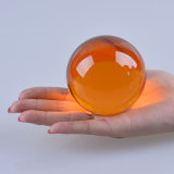 Crystal Glass Ball Sphere Amber Color
