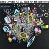 Lookathot 1 Box 3D Crystal Ab Nail Rhinestone Diamond Iridescent Beads Gold Metallic Jewelry Gems Flatback Stones Nail Art (EN001)