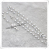 New Styel Hot Sale Beads Religious Plastic Rosary, White Rose Beads Rosary (IO-cr283)