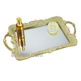 New Decoration Resin Gold Mirrored Tray