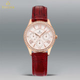 Original Quartz Movement Stainless Steel Cover Waterproof Leather Diamond Watch for Ladies 71282