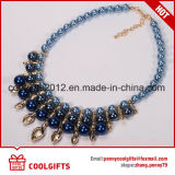 Dignity Woman Blue Pearl and Diamond Pendent Necklace/ Plating Choke