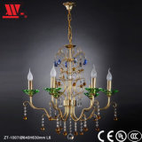 New Crystal Chandelier Product with Colored Glass Decoration