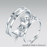 Diamond Heart Crown and Cross Lovers Ring Set