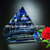 Apogee Pyramid 5 1/2 Inch Blue Crystal Award (CA-1160)