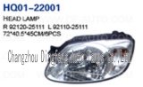 Head Lamp Assembly Fits Hyundai Accent 2003-2005.92120-25111/92110-25111