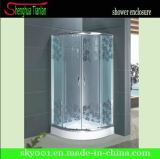 No Roof Patterned Tempered Glass Simple Shower Room (TL-527)