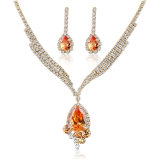 Hot Sale 18K Gold Fashion Crystal Jewelry Set for Girls