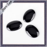 Black Good Plished Low Price Oval Cabochon Crystal Glass
