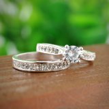 Crystal Jewelry Couple Ring for Lovers Size6 7 8 9
