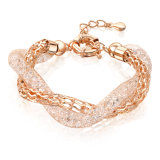 Dubai Gold Jewelry Alloy Bangle Fashion Crystal Women Bracelet