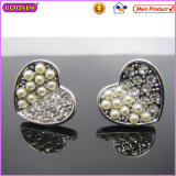 Elegant Heart Shape Half Crystal Pearl Female Earrings (22060)