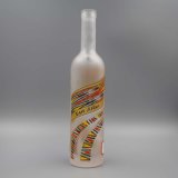 Cylindrical Glass Wine Spirits Bottle, Vodka Glass Vessel, Whiskey Decanter