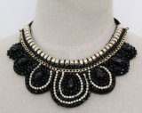 Fashion Black Crystal Chunky Choker Necklace Collar Costume Jewelry (JE0104-2)