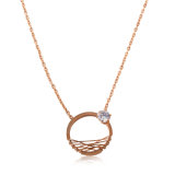 2017 New Fashion Ladies Trend 18k Rose Gold Diamond Necklace