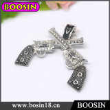 Men's Jewelry Double Cross Gun Necklace with Magnetic Clasps #19038