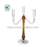 Glass Candle Holder with Three Posts (10*10*21)