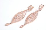 Hot Sale 925 Silver Cut out Drop Earring with CZ