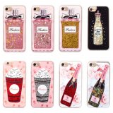 Sequins Wine Perfume Bottle Transparent PC Crystal Phone Case for iPhone 7 7s 6 6s Plus