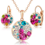 Ladies Mikey Design Gold Milticolor Stones Jewelry Set