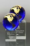2017 New Duke Blue Crystal Award Gold World Globe for Popular Gifts (#3532A, #3442)