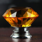 Amber Diamond Crystal Knobs in Silver for Housewarming