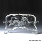 3D Laser Engraved Crystal Glass Office Table Decorations