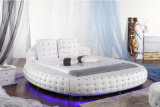 Modern Leather Bed with Crystals