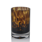 Amber Colored Glass Candle Vessel