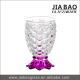 2015 New Engraved Glassware Cup with Colored Foot