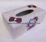 Customized Hand Made Diamond Jewelry Box Crystal Tissue Box (TBB-005)