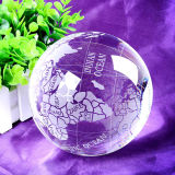 Crystal Globe with Word Map Glass Crystal Tellurion