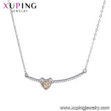 44110 Xuping Fashioned Crystals From Swarovski Bar White Gold Plated Necklace Jewelry