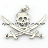 Metal Jewelry Skull with Sword Pendant