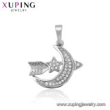 33687 Fashion Elegant Rhodium Oval CZ Diamond Imitation Women Jewelry Chain Pendant